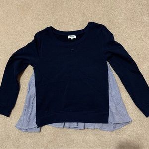 Sweatshirt front, back is cotton fabric